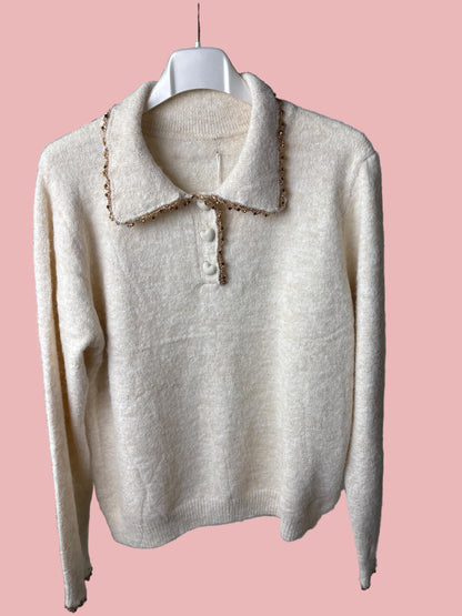 Maglione Polo Ricamato