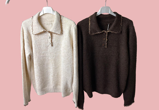 Maglione Polo Ricamato