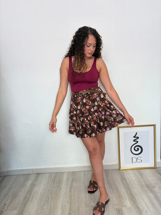 Panta Gonna Primavera Brown